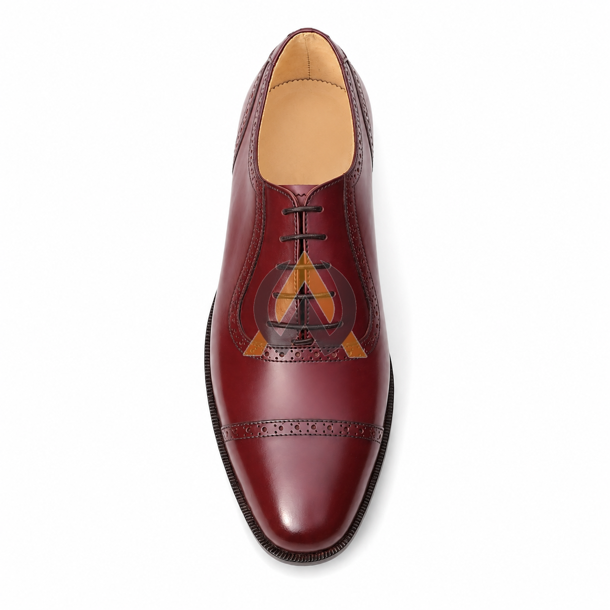 Burgundy Cap-Toe Oxford Brogue Shoes view 5