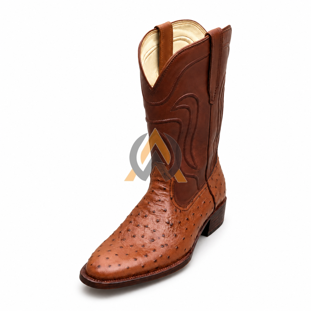 Tan Ostrich Cowboy Boots – Made to Order view 6