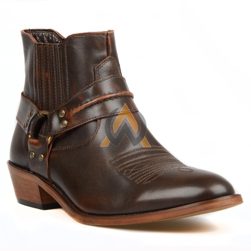 Men’s Brown Harness Cowboy Boots – Made to Order view 6
