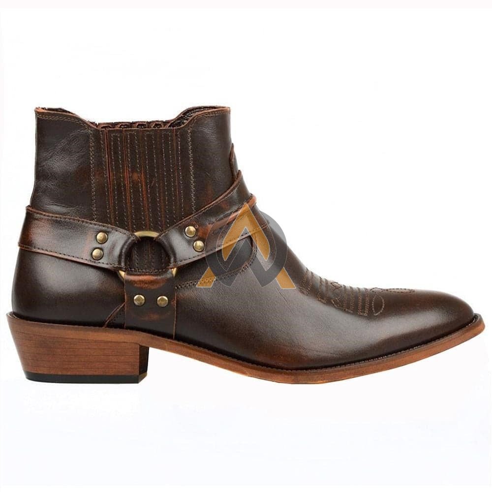 Men’s Brown Harness Cowboy Boots – Made to Order view 2