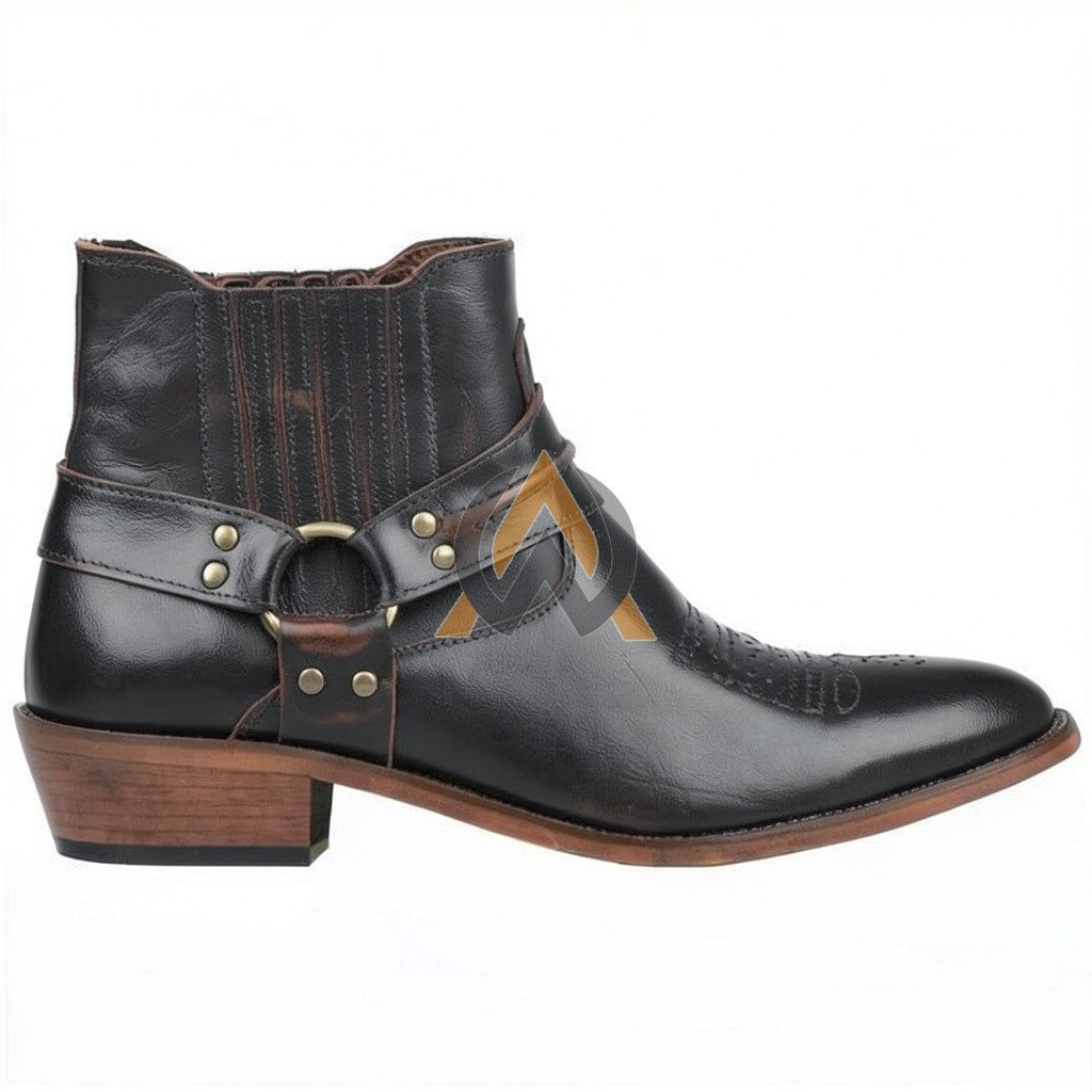 Men’s Brown Harness Cowboy Boots – Made to Order view 1